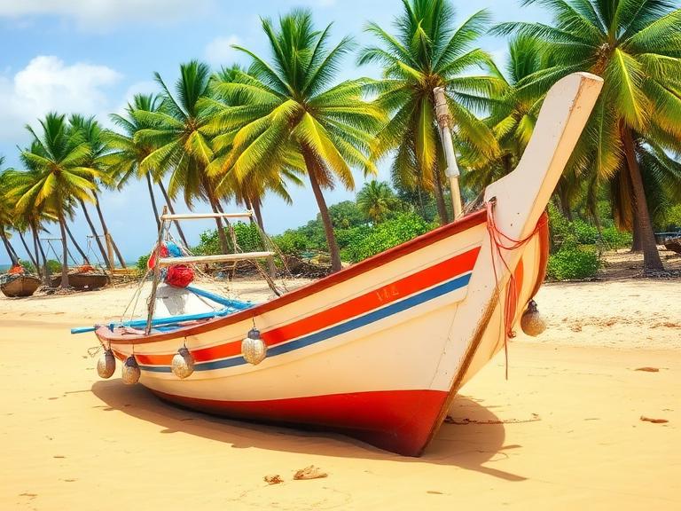 Fishing boat working the reefs off Tangalle, Sri Lanka