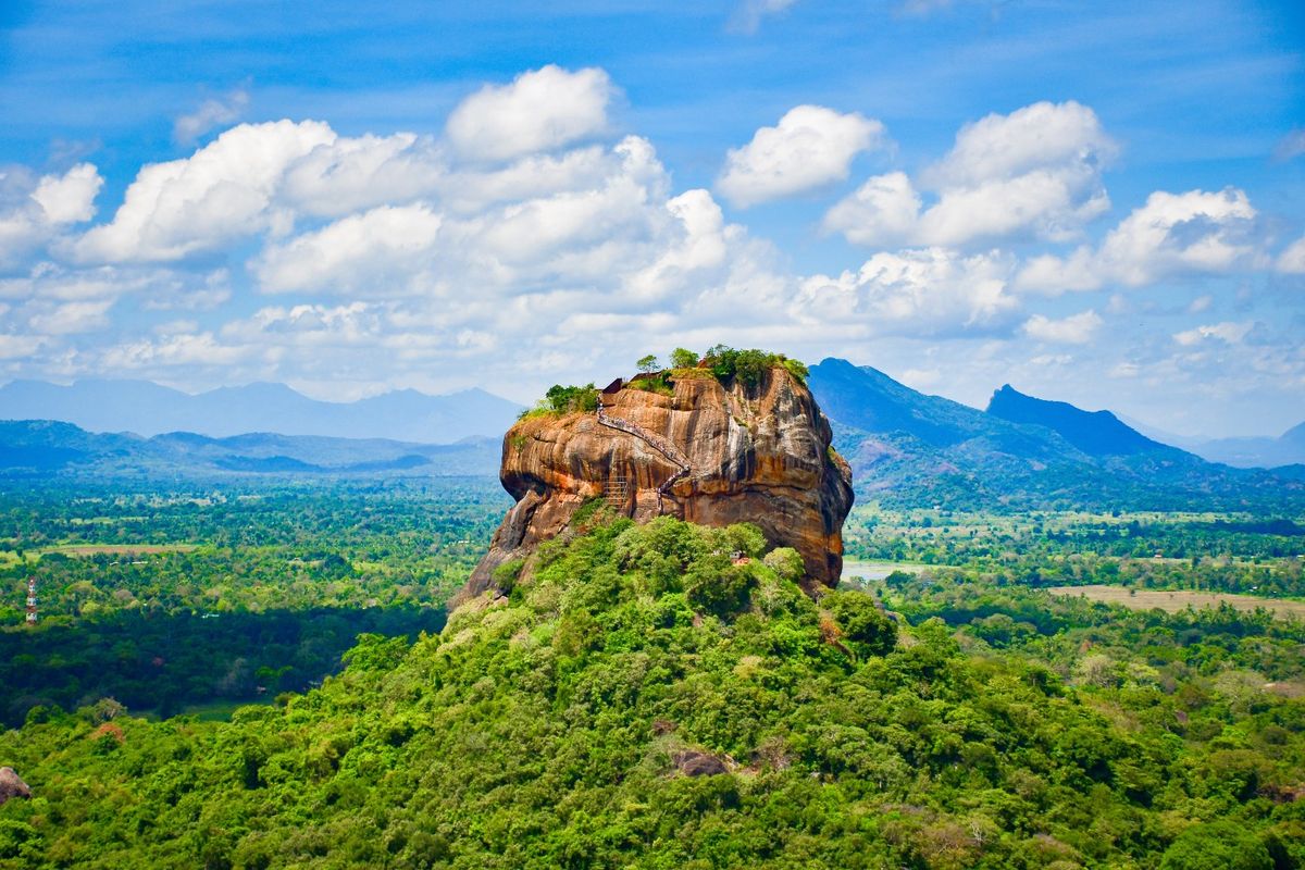 Sigiriya Rock Fortress rising above the jungle